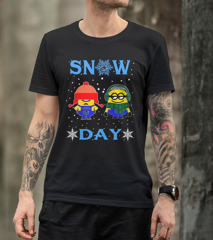 Snow Day Vancouver Canucks Minions Winter Style T-Shirt