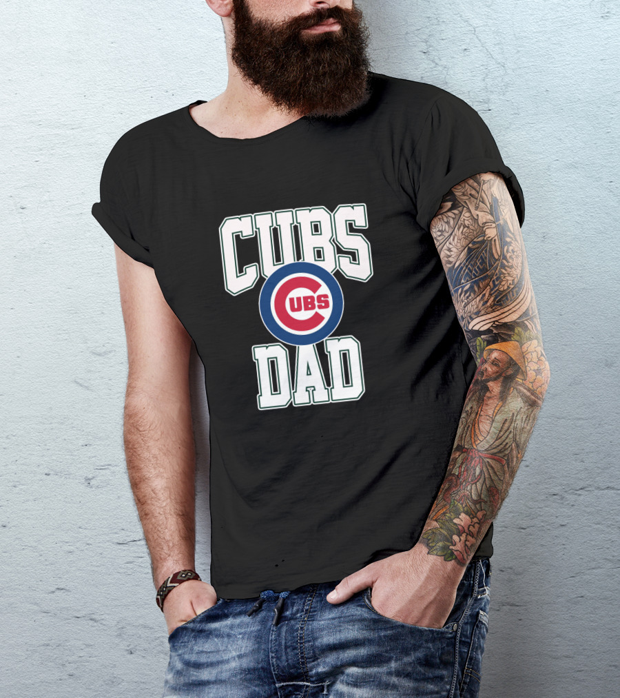Chicago Cubs Dad Baseball Fan Logo T-Shirt