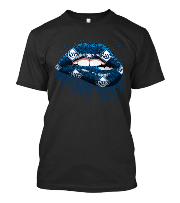 Rays Glitter Lips Design With Tampa Bay Baseball T-Shirt