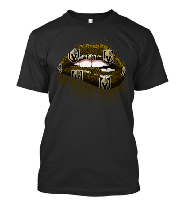 Vegas Golden Knights Glitter Lips T-Shirt