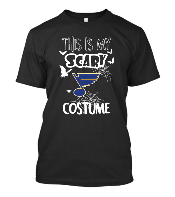This Is My Scary Costume St. Louis Blues Logo Halloween Theme With Bats And Webs T-Shirt
