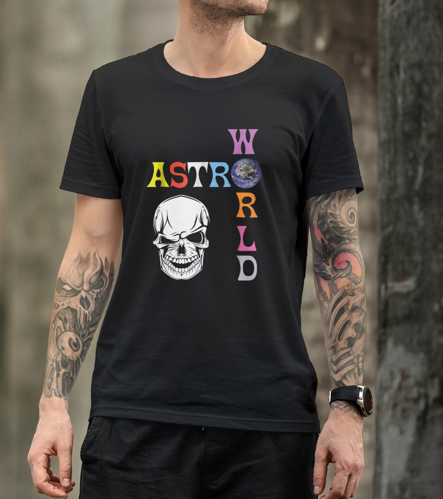 Astroworld Lettering Skull Earth Graphic Travis Scott T-Shirt
