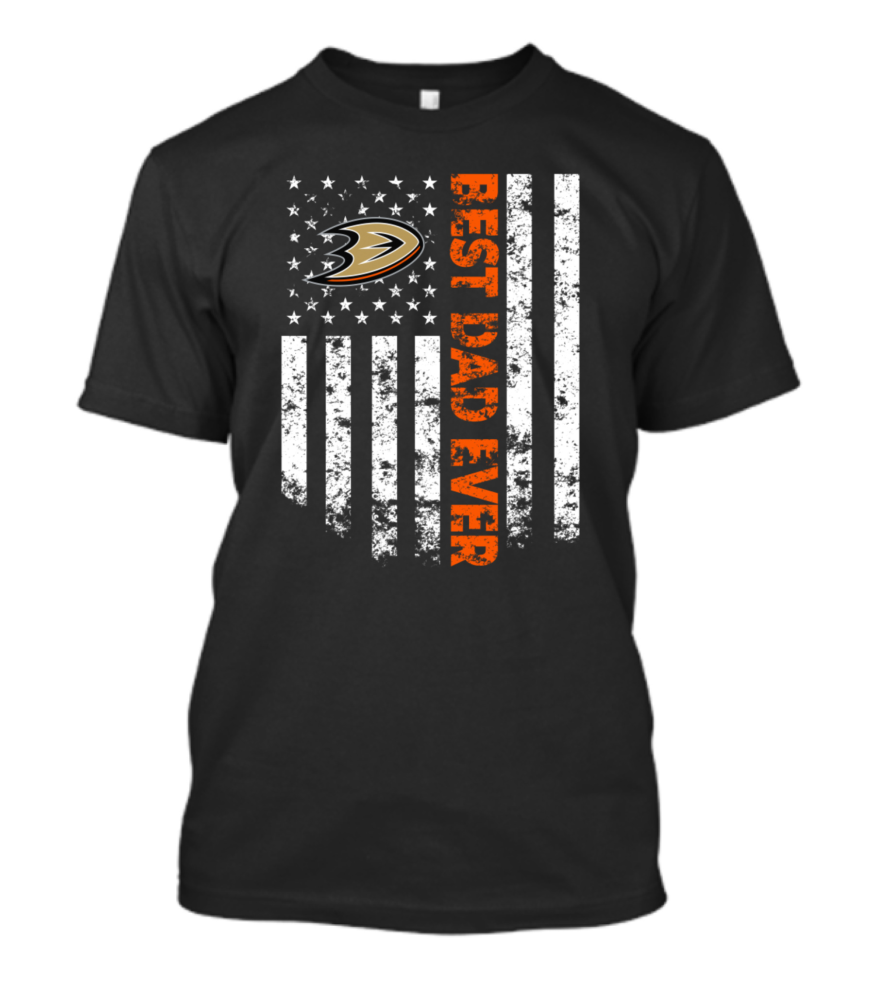 Anaheim Ducks Best Dad Ever Grunge American Flag T-Shirt