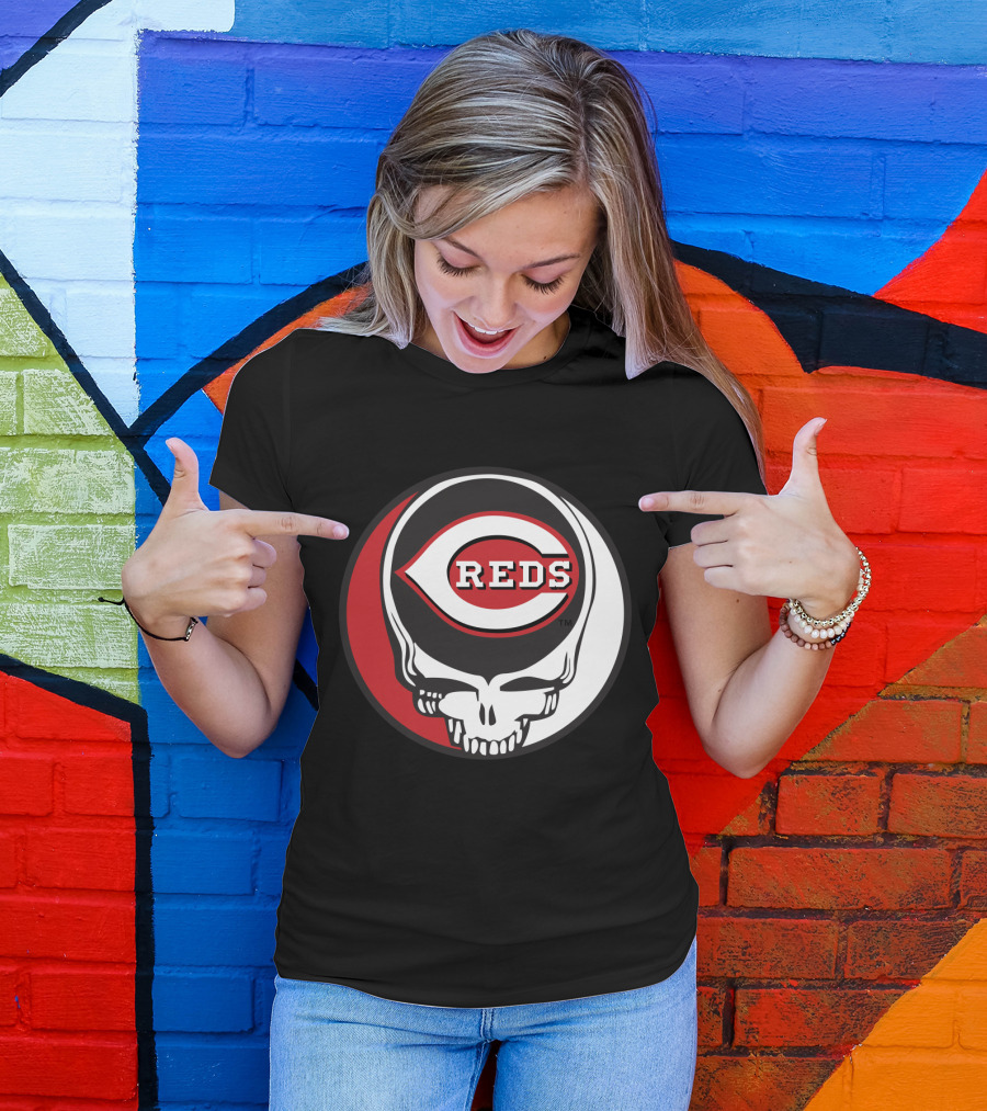 Steal Your Face Cincinnati Reds Logo Grateful Dead Fans T-Shirt
