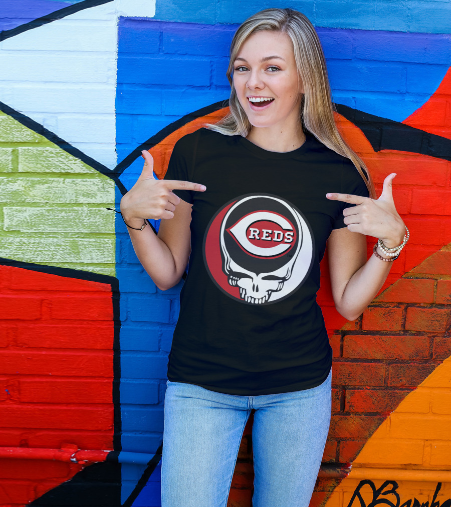 Steal Your Face Cincinnati Reds Logo Grateful Dead Fans T-Shirt
