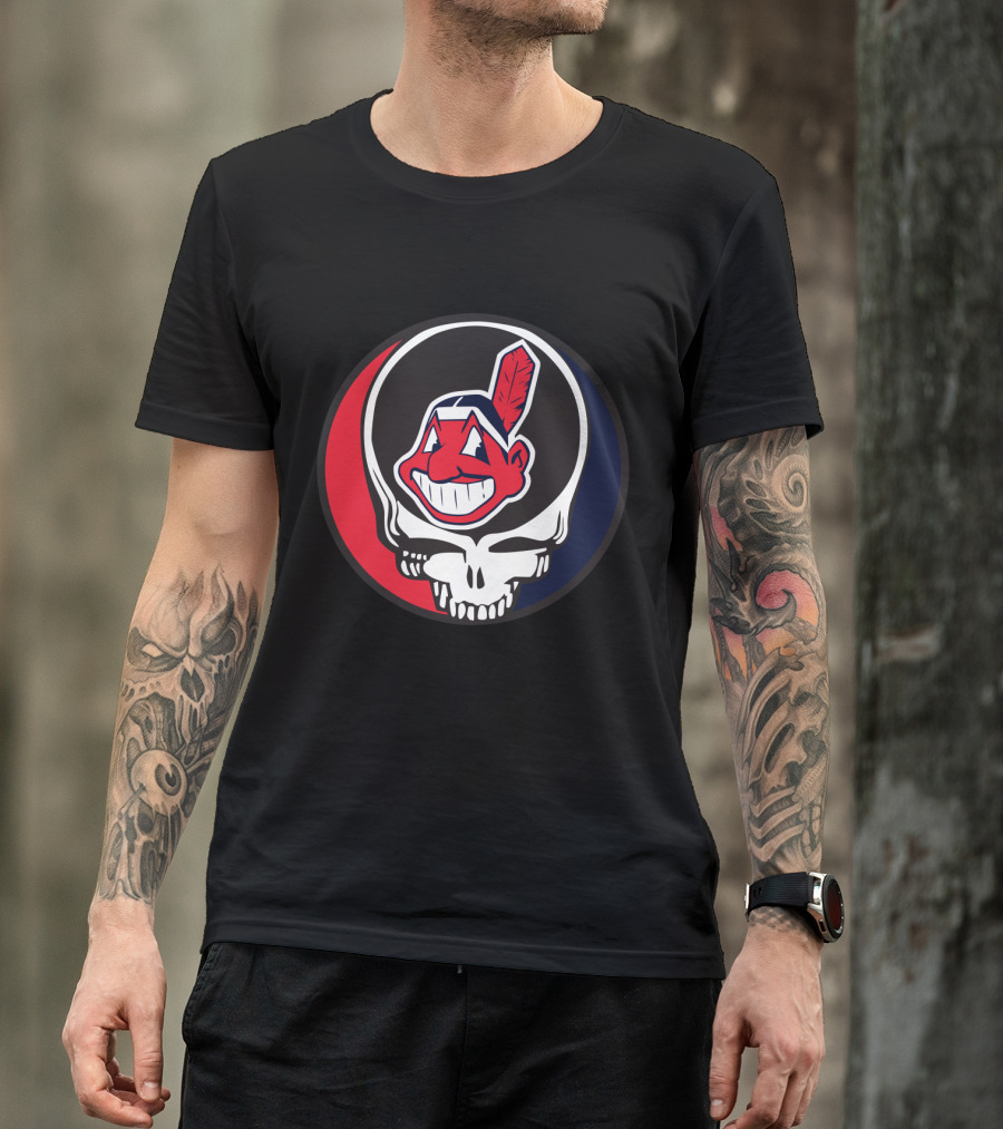 Grateful Dead Cleveland Indians Skull Logo Fusion T-Shirt