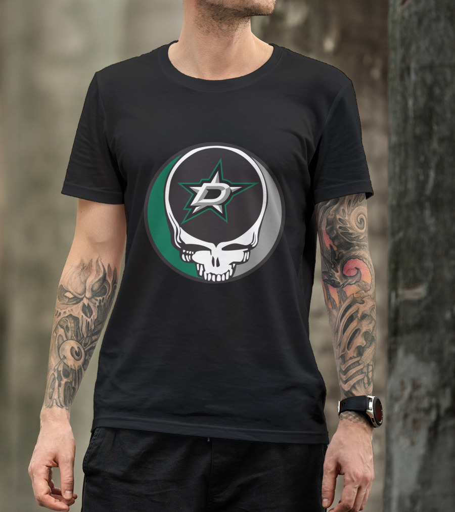 Dallas Stars Grateful Dead Skull Logo Fan T-Shirt