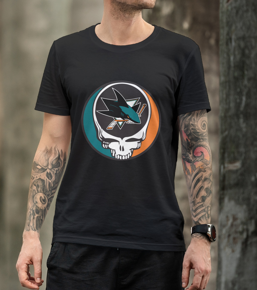 San Jose Sharks And Grateful Dead Skull Logo Fusion For Dedicated Fans T-Shirt
