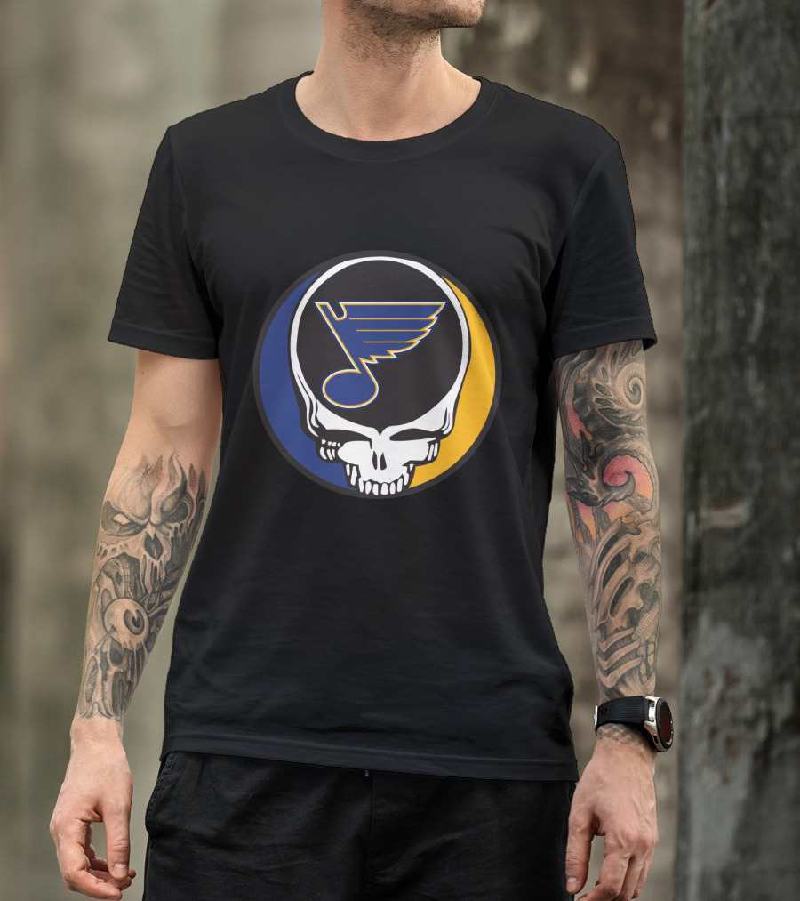 Grateful Dead St. Louis Blues Skull Logo Fusion T-Shirt