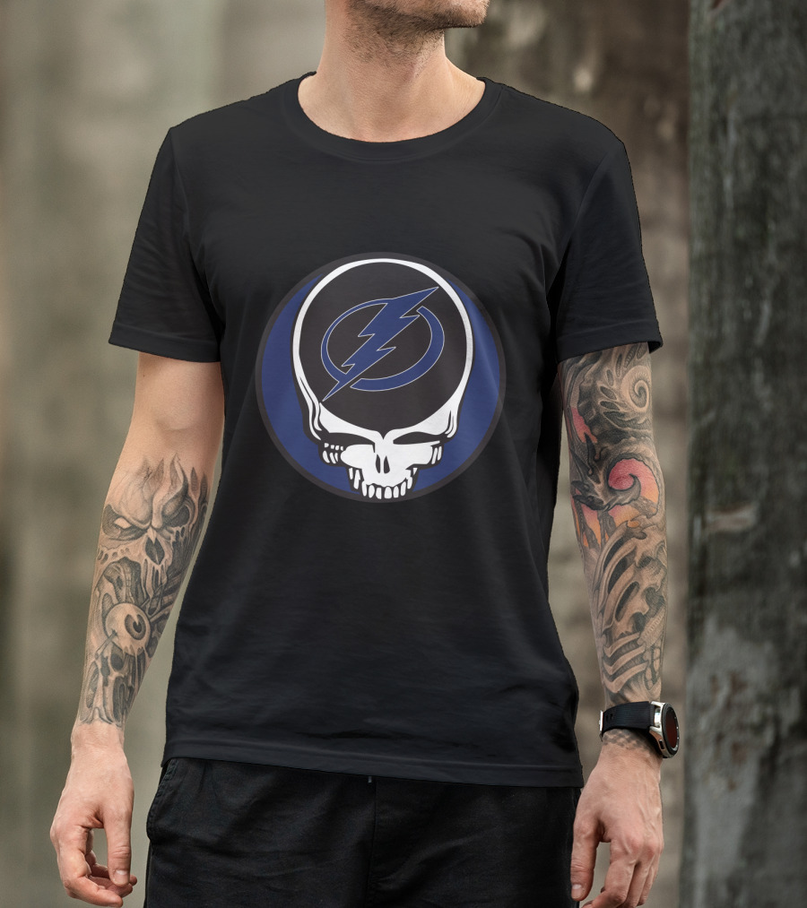 Grateful Dead Tampa Bay Lightning Fans Skull With Bolt T-Shirt