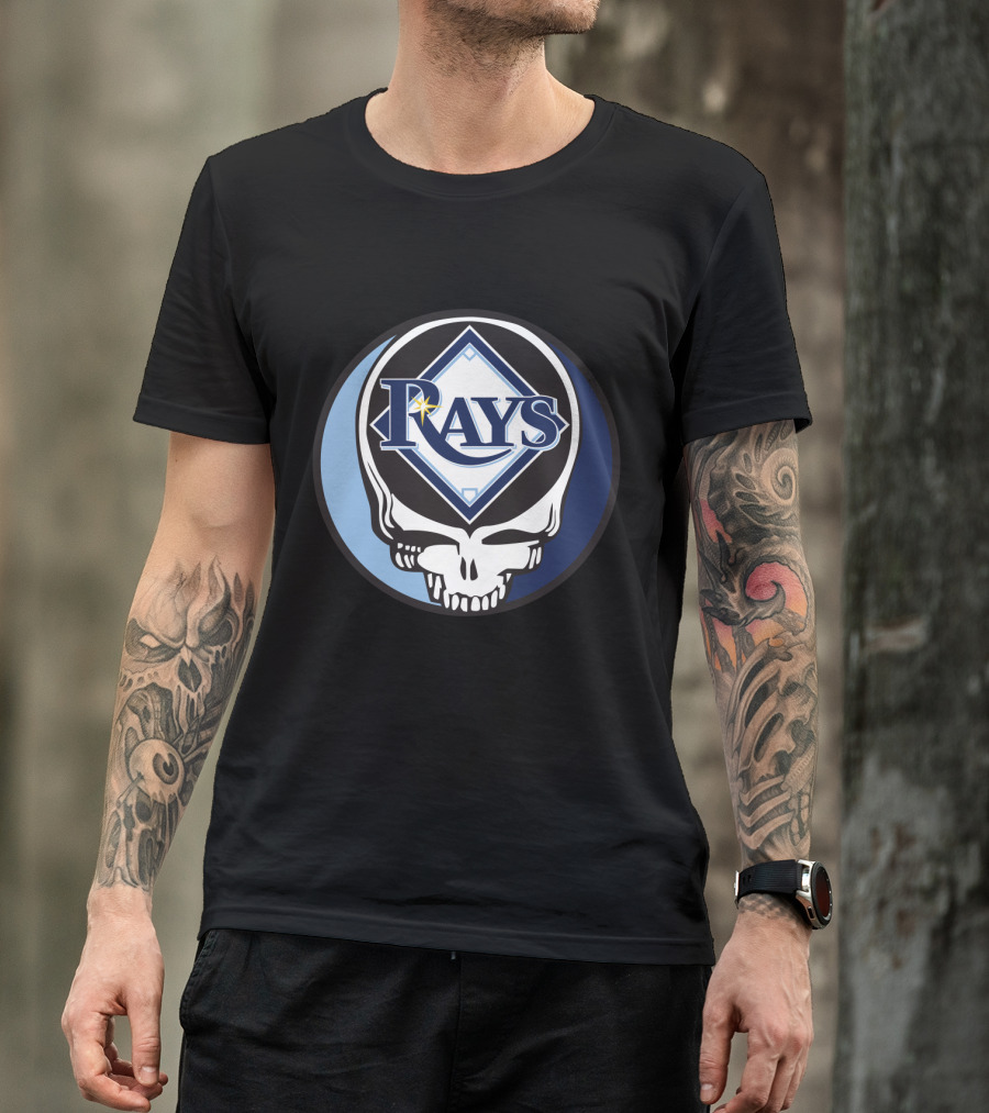 Grateful Dead Skull With Tampa Bay Rays Logo For Fans T-Shirt