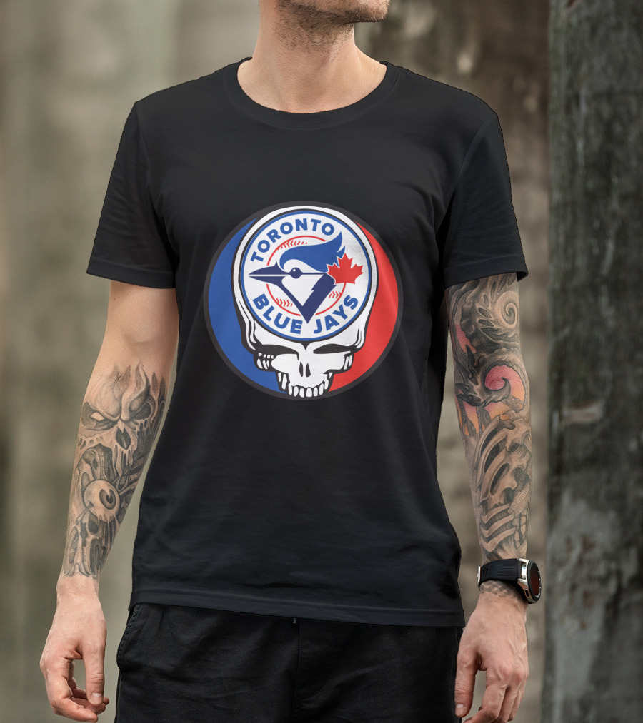 Toronto Blue Jays Grateful Dead Fan Logo Fusion T-Shirt