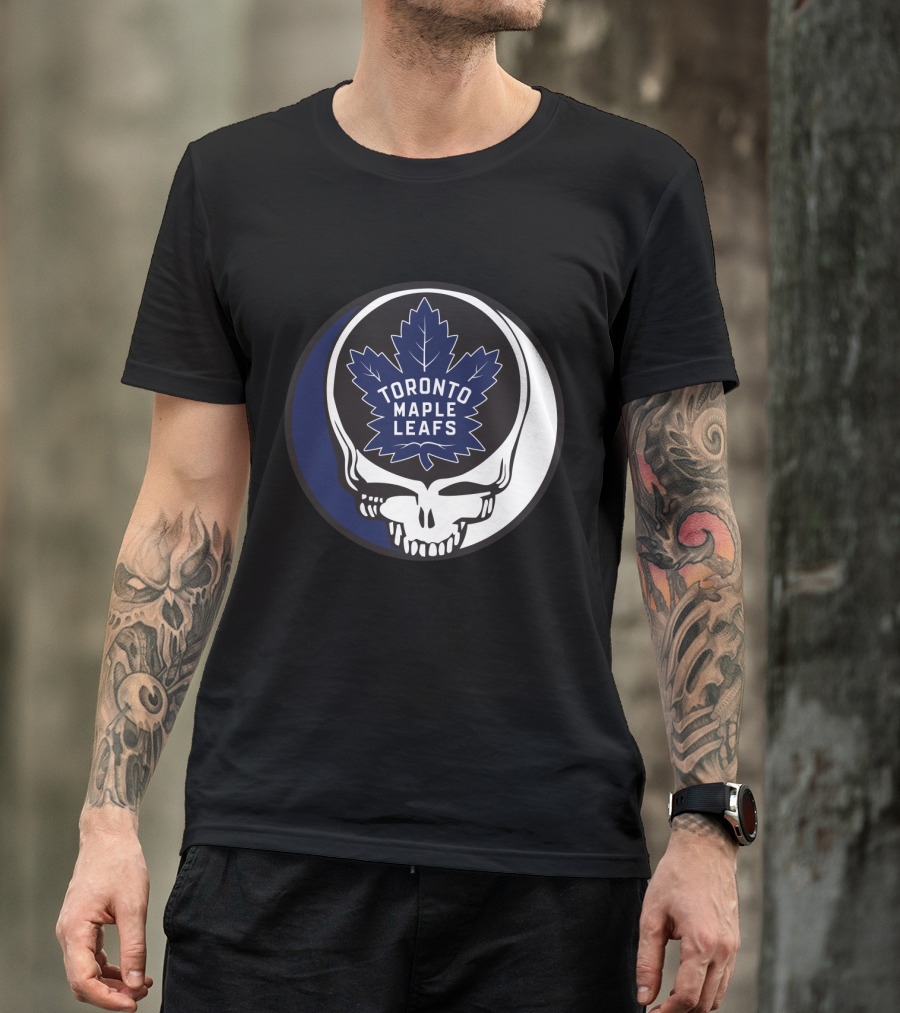 Toronto Maple Leafs Skull With Grateful Dead Style Leafs Fans T-Shirt