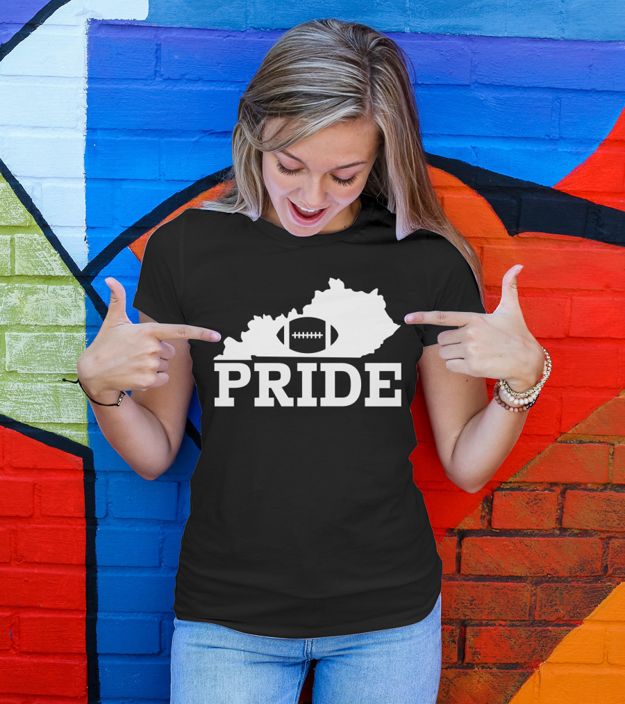 Kentucky State Outline Football Pride T-Shirt