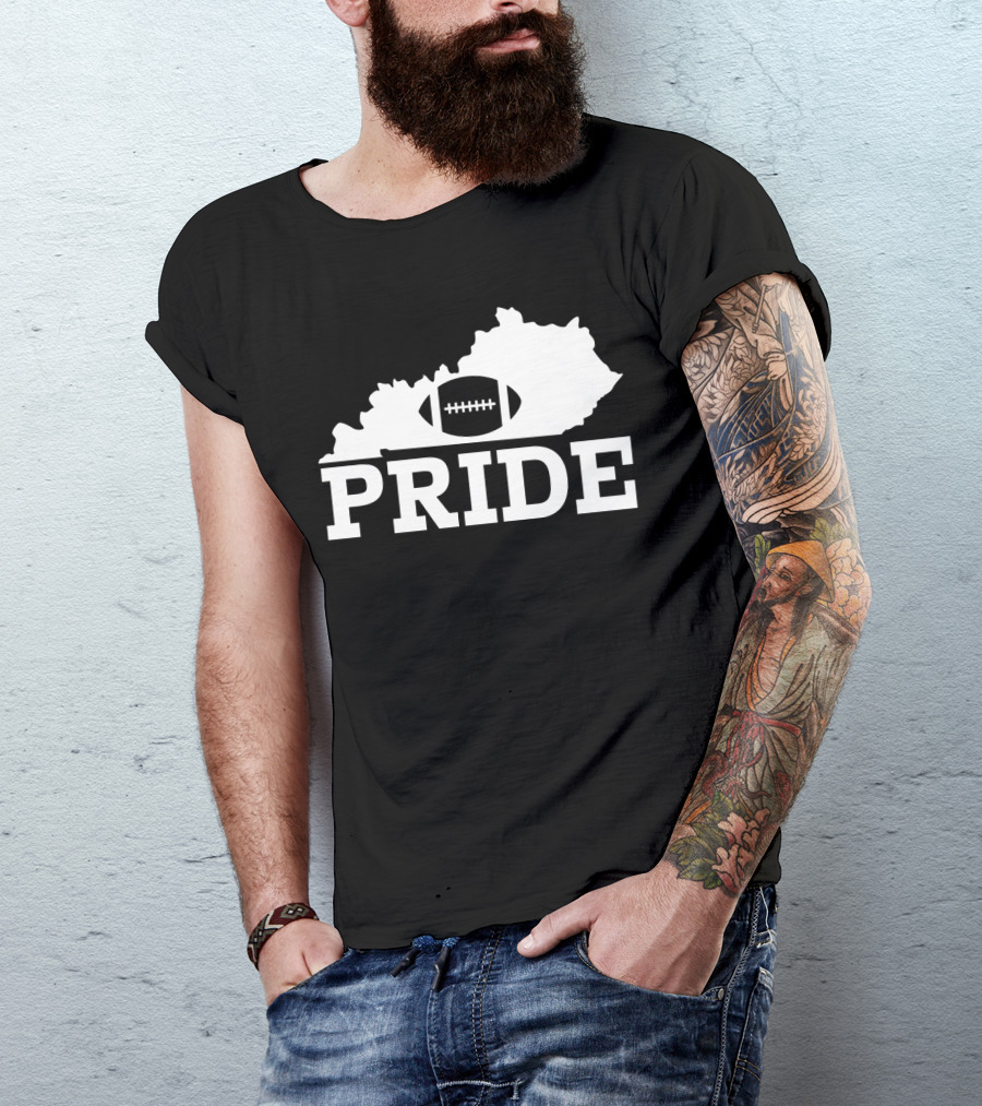 Kentucky State Outline Football Pride T-Shirt