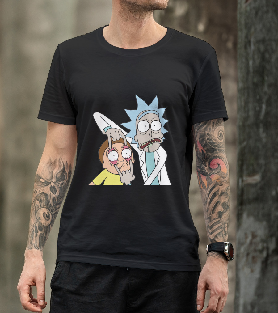 Rick And Morty Screaming Eye-Popping Gesture T-Shirt