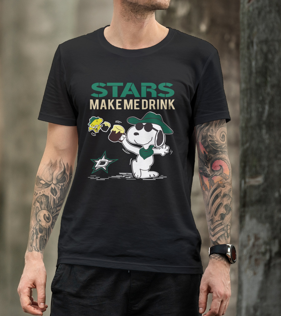 Dallas Stars Make Me Drink Snoopy Hockey Fan T-Shirt