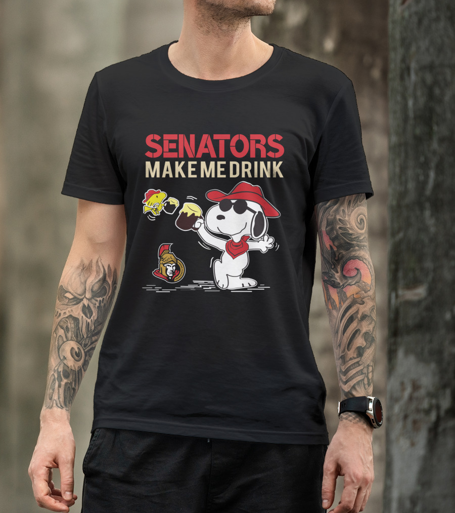 Snoopy Senators Make Me Drink Ottawa Hockey Fan Humor T-Shirt