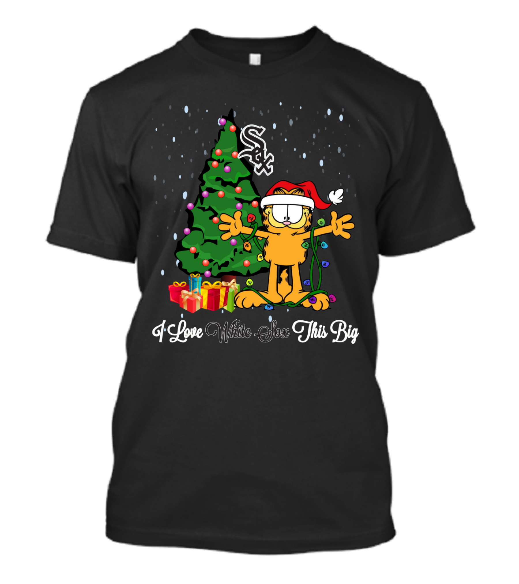 Chicago White Sox I Love White Sox This Big Christmas Tree Santa Hat Gifts T-Shirt