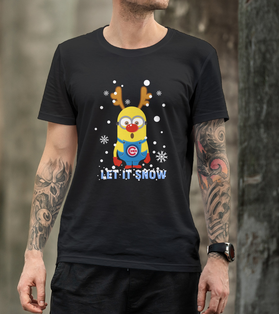 Let It Snow Christmas Cubs Minion Fan Holiday T-Shirt