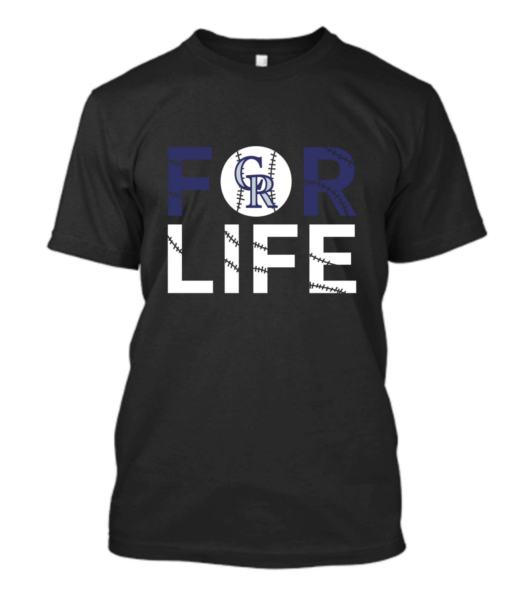 Colorado Rockies Baseball CR Logo For Life T-Shirt
