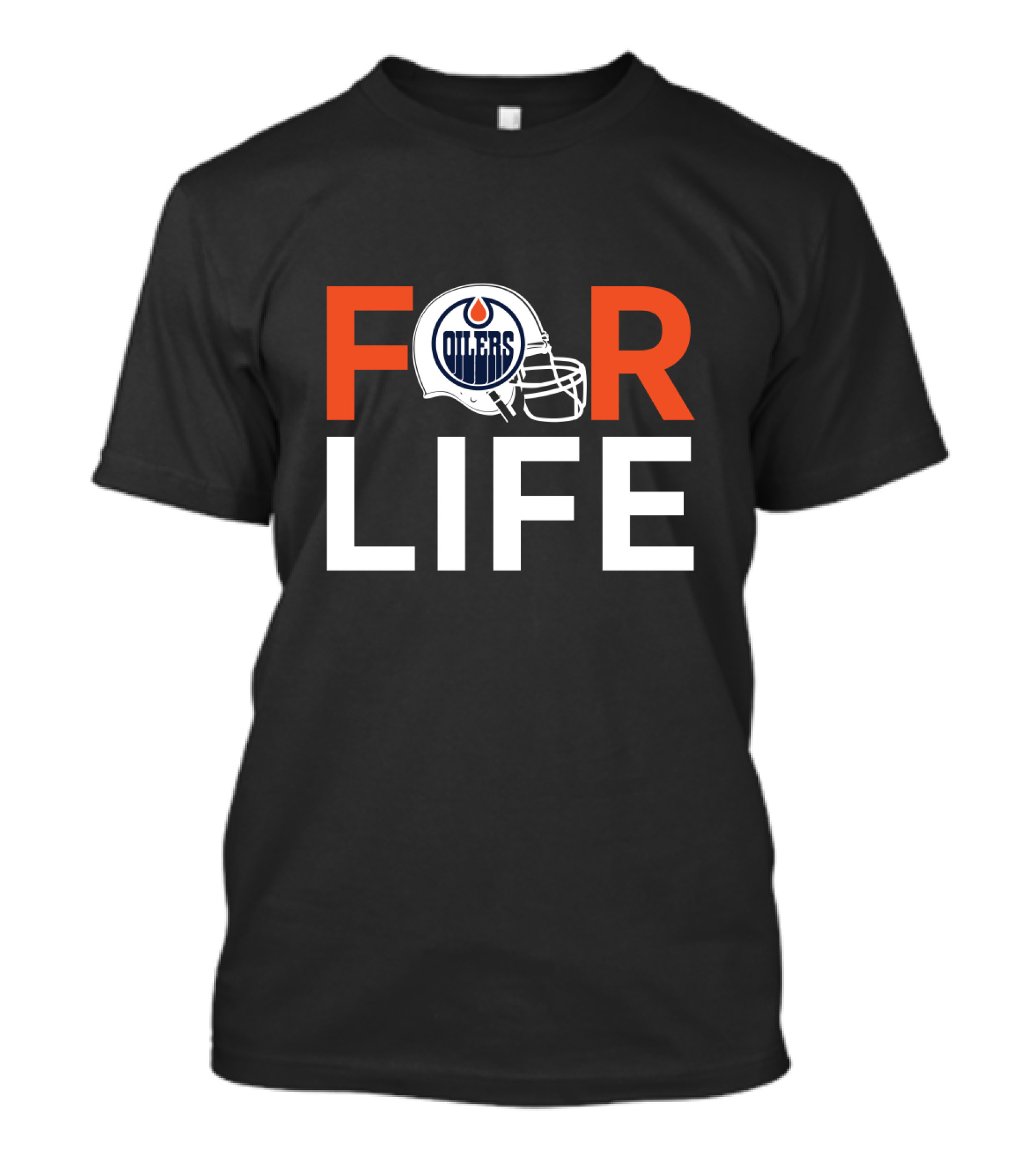 Edmonton Oilers For Life Football Helmet Logo T-Shirt