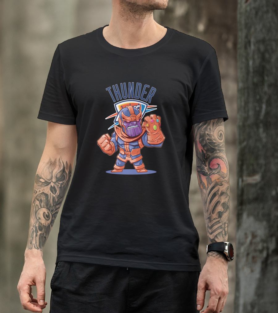 Thunder Basketball Cartoon Villain Crossover T-Shirt