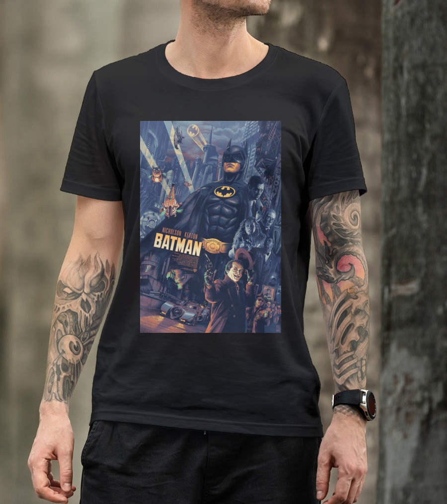 Batman 1989 Nicholson Keaton Gotham City Movie T-Shirt