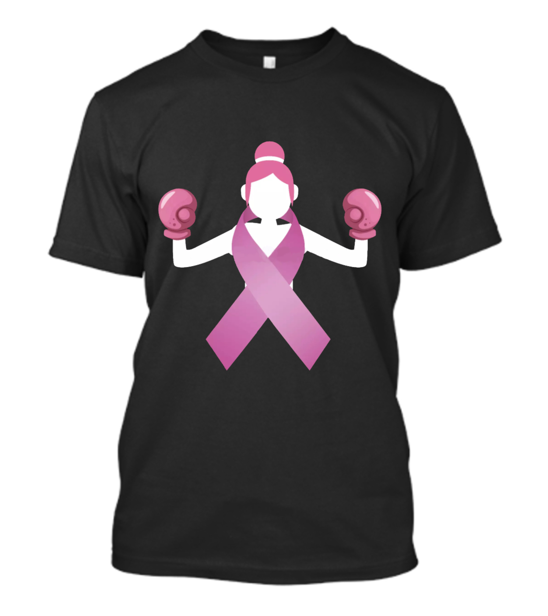 Breast Cancer Awareness Pink Ribbon Boxing Gloves Empowerment T-Shirt