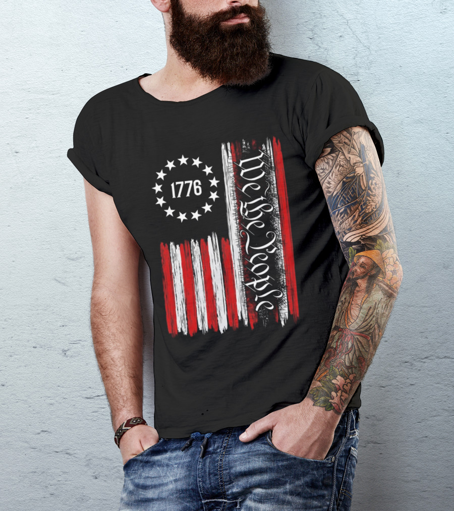 We The People 1776 American Patriotic Flag Stars Stripes T-Shirt