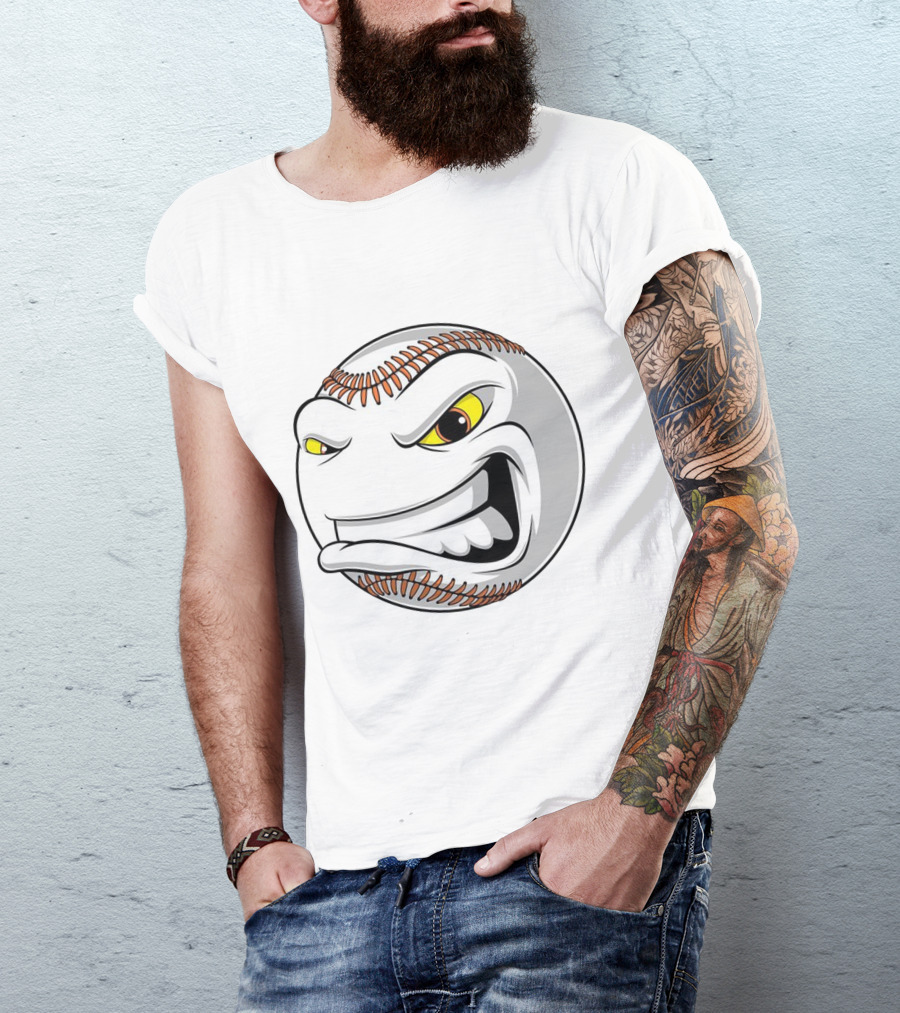 Angry Baseball Face With Fierce Expression T-Shirt