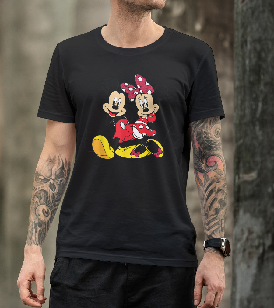 Mickey And Minnie Mouse Classic Cartoon Characters T-Shirt