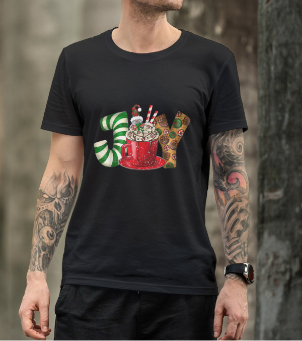 Joy Gnome Coffee Christmas Holiday Peppermint Mug T-Shirt