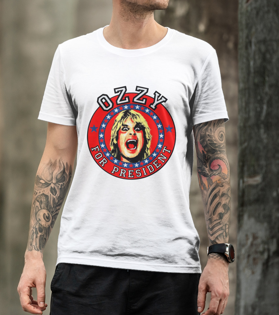 Ozzy For President Red Star Circle T-Shirt