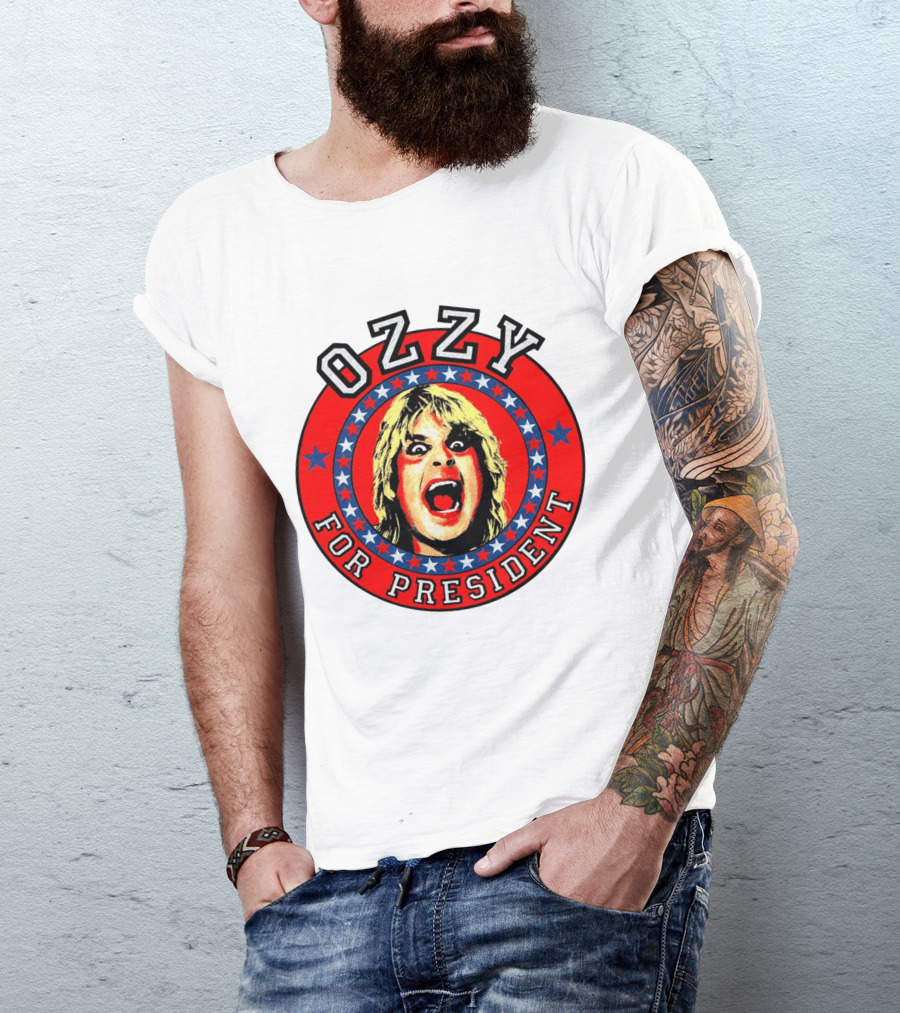 Ozzy For President Red Star Circle T-Shirt