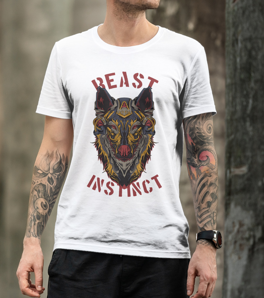 Beast Instinct Wolf Warrior Emblem T-Shirt