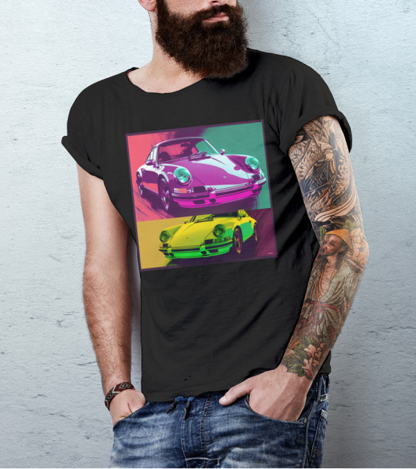 Porsche 911 Pop Art Style Retro Colorful T-Shirt