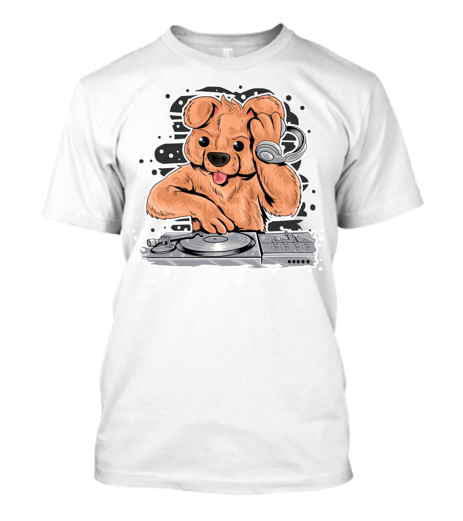 DJ Teedy Bear Mixing Beats With Headphones T-Shirt