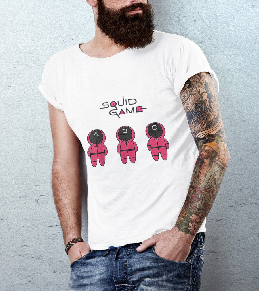 Chibi Squid Game Korean Drama Horror Movie Characters T-Shirt
