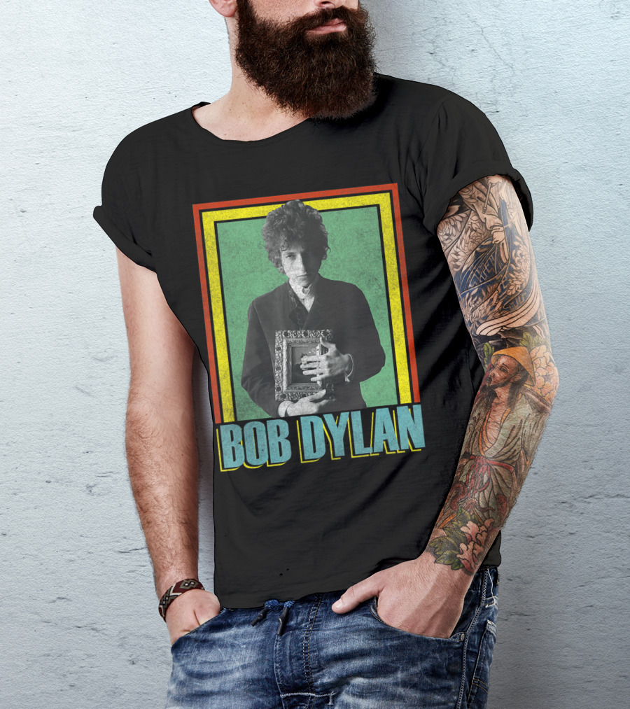 Bob Dylan Holding Framed Picture T-Shirt