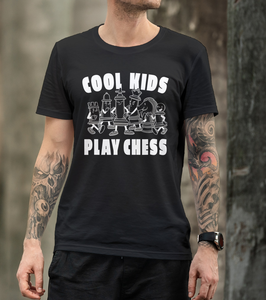 Cool Kids Play Chess Chess Player Chess Lover Fun Cartoon Pieces T-Shirt