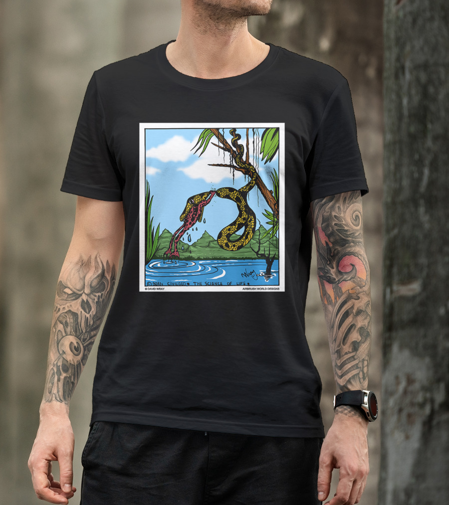 Born Civilized The Science Of Life Dont Give Up Frog Snake Reptile T-Shirt