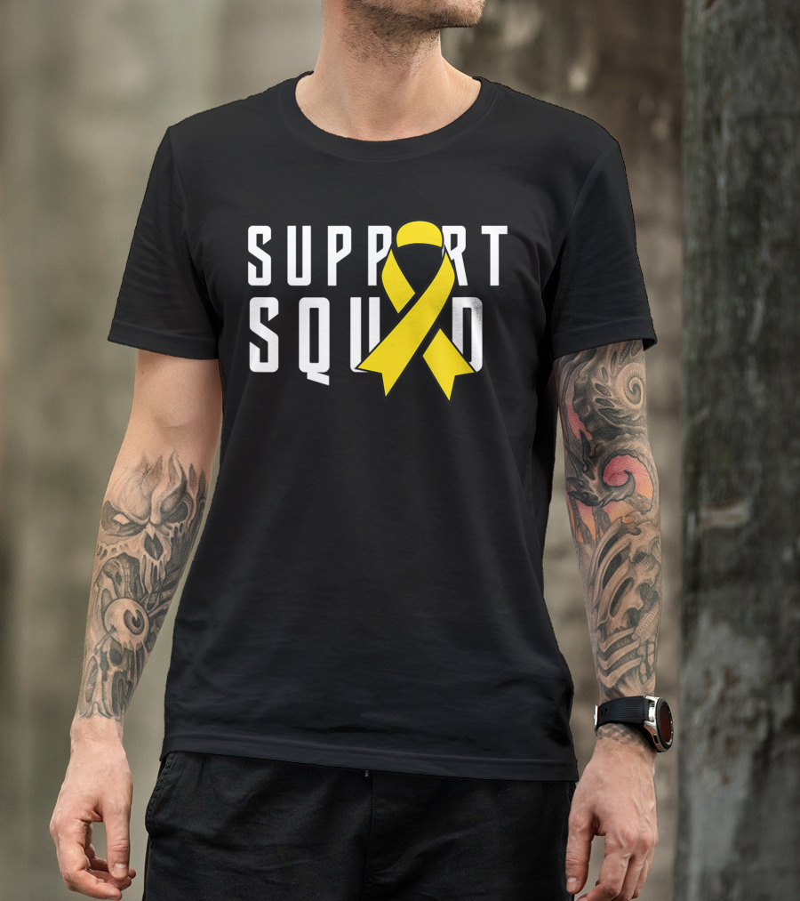 Support Squad Yellow Ribbon Endometriosis Awareness T-Shirt
