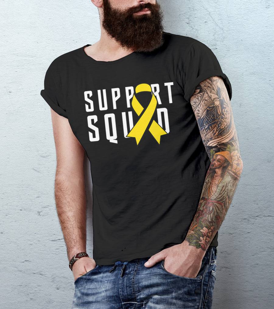 Support Squad Yellow Ribbon Endometriosis Awareness T-Shirt