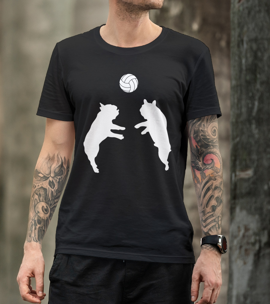 Frenchie Volleyball French Bulldog Playing Ball T-Shirt