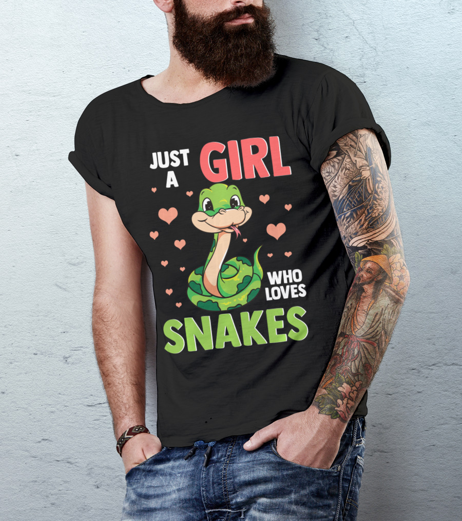 Just A Girl Who Loves Snakes Herpetology Pythons Snake T-Shirt