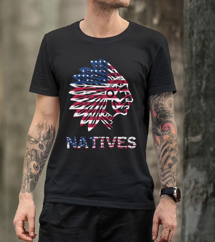 Native American Chief Natives USA Flag T-Shirt