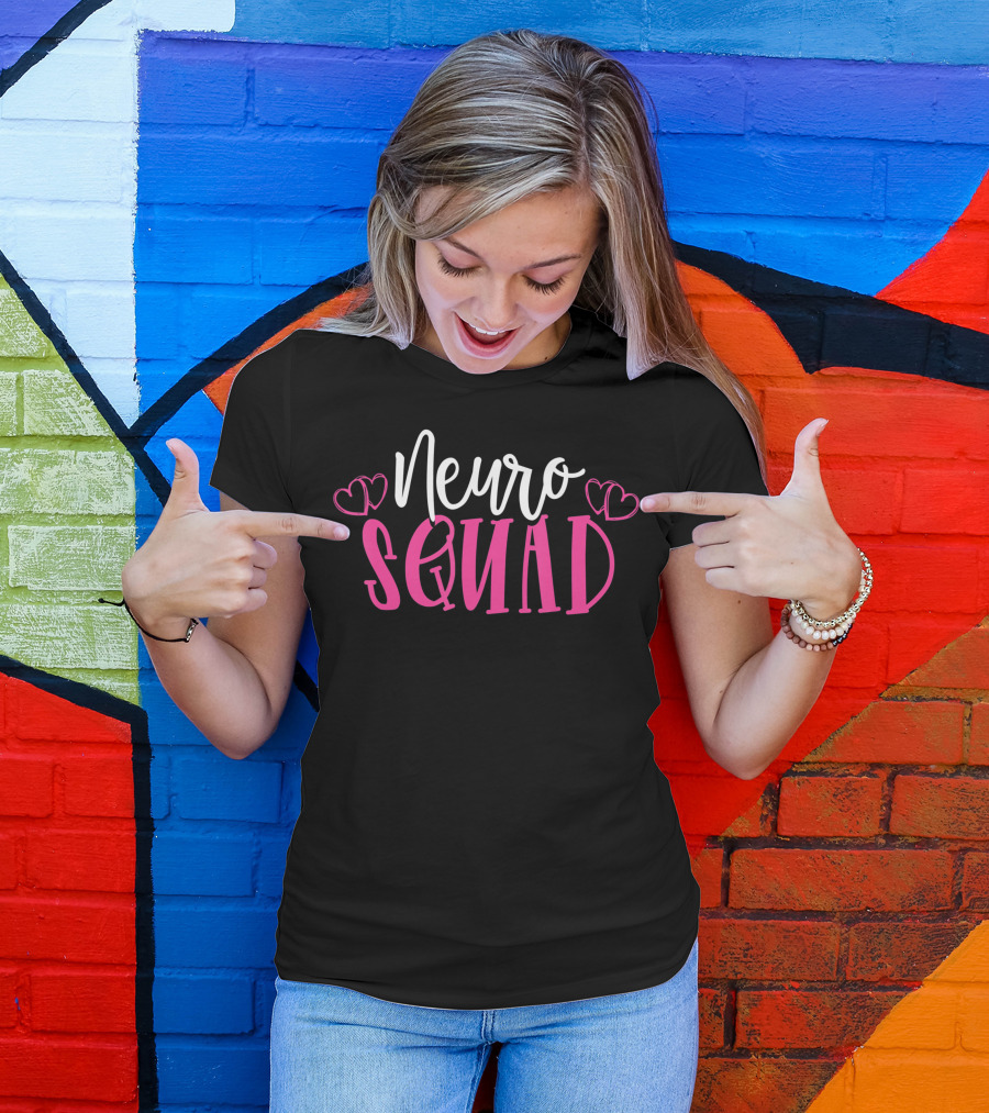 Neuro Squad Medical Neuroscience Neurology Nurse Neuro Tech Hearts T-Shirt