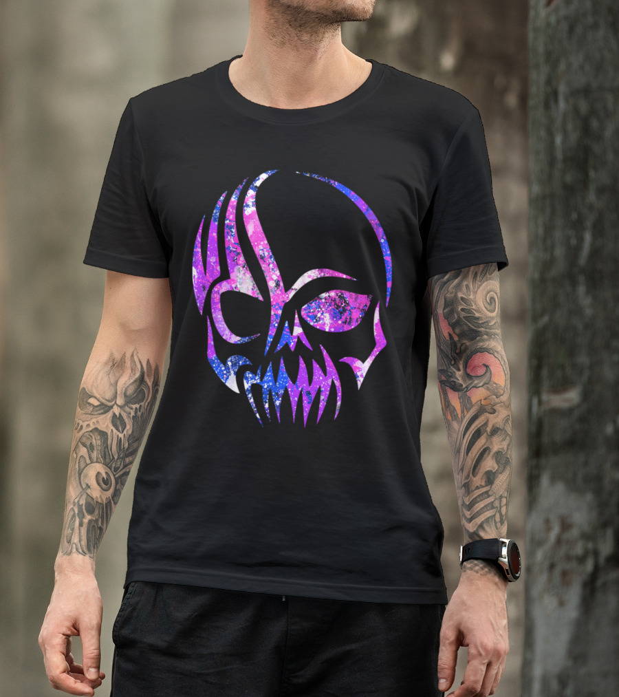 Purple Blue Skull Alien Aesthetic Video Games T-Shirt