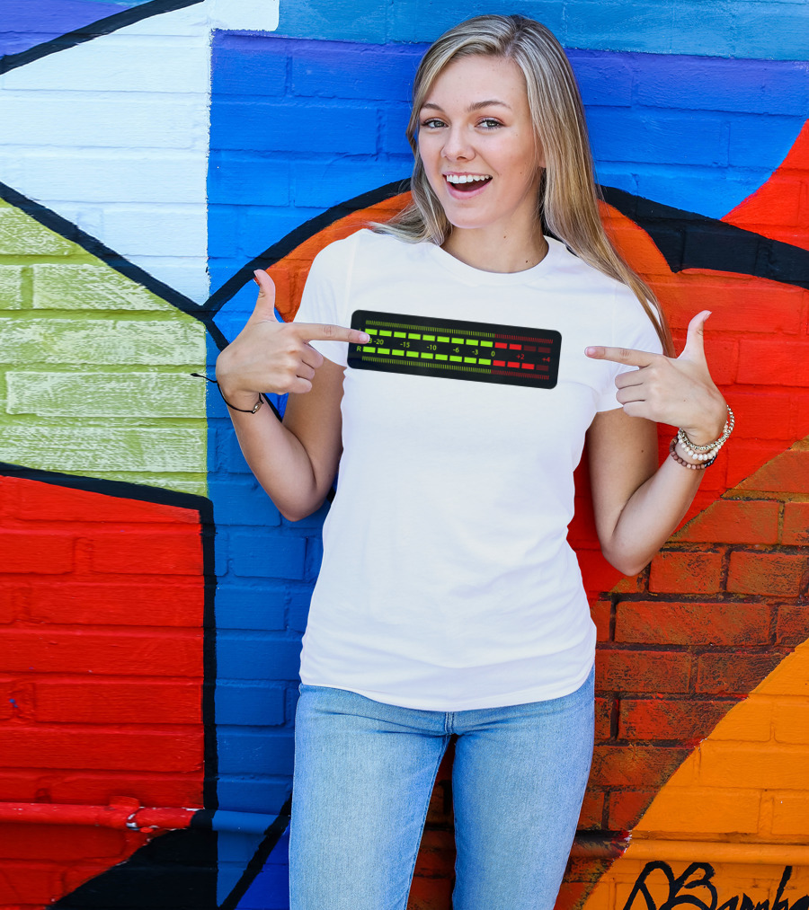 Retro Vu Meter DB Stereo Sound Engineer Music Lover T-Shirt